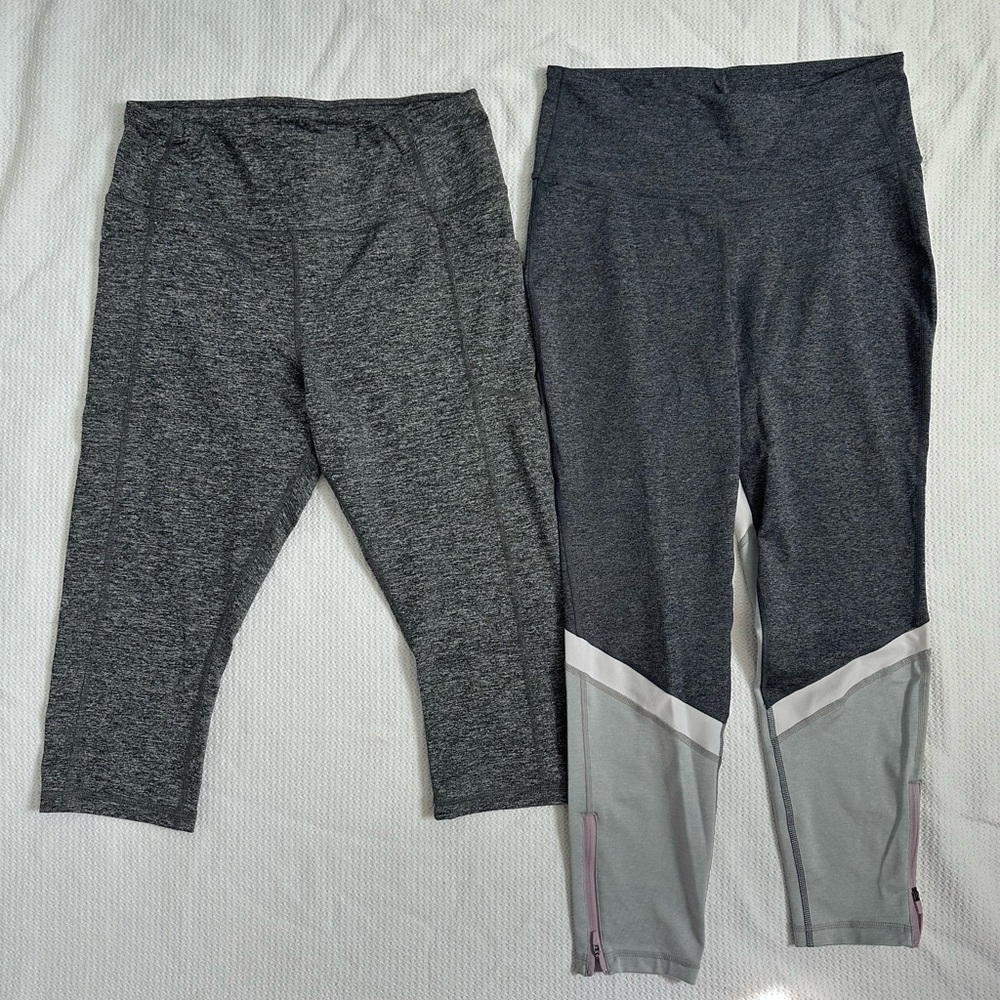 Old Navy Active & Avia Women’s Athletic Leggings Lot Gray Capri Workout Pants